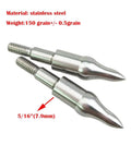 12 Pack Archery Field Points 125 150 Grain Stainless Steel Screw In Arrow Tips For Target Practice Pro Grade Hunting