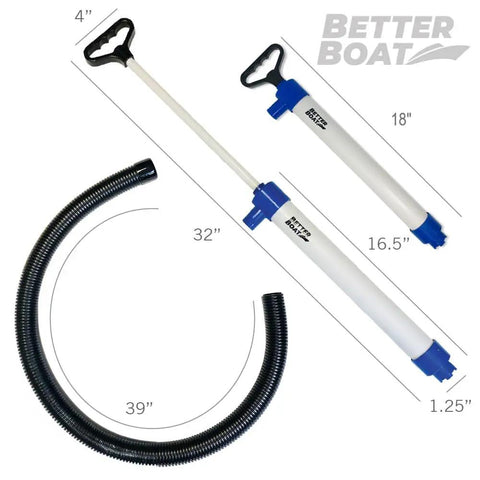 Portable Handheld Bilge Pump With 39 Inch Hose For Boats Kayaks And Dinghies No Fuss 20 GPM Water Siphon Bailer Marine Grade