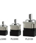 Heavy Duty Helical Gear Reducer Box For Nema 17 23 34 Stepper Motors And Flange Servos With 35Mm Input Shaft 20 To 1 Ratio in three sizes.