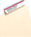 Viewables Color Labeling System Refill Pack Dope White Labels For File And Hanging Folders shown on a manila folder