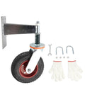 Heavy Duty Red Rubber Gate Caster Wheel Featuring Bounce Back Shock Spring And 600 Pound Load Rating For Seamless Universal Fence Glide System.