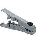 Hilitand Compact Wire Stripper And Cutter Tool With Durable Sk5 Steel Blade And Strong Abs Body, gray handheld device, efficient dual function design.