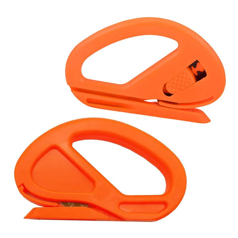 Two orange multi tool wrapping paper cutter and vinyl film cutter with sharp carbon fiber utility knife for window tint car wrap.