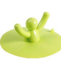 Shape Floor Drain Plug, Shower Bathtub Drain Covers, Green with a fun person design, 9.50cm diameter, for sink and tub use.