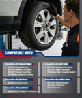 Technician inspecting wheel with Hub Bearing Assembly Front And Rear 5 Lug With ABS For GM Vehicles 2010 To 2017 Compatibility