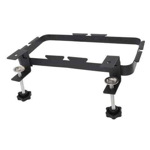 Heavy Duty Trash Bag Holder Rack With Adjustable Clamp Garbage Hook, sturdy carbon steel rack adjusts for easy garbage disposal.