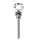 Heavy-Duty Marine Grade 316 Stainless Steel Lifting Eye Bolts Set With Nuts And Washers, Long Eyebolts For Boat Rigging, Includes M10x100 And M12x120, Corrosion-Resistant, Easy Install, Durable Industrial Hardware, single eye bolt with nut and washers