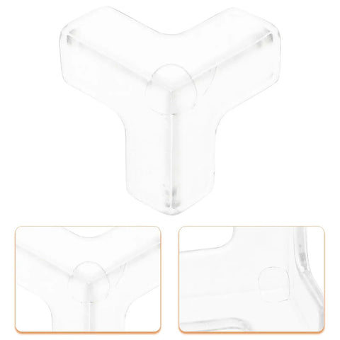16 Pcs PVC Corner Protectors For Furniture With Adhesive Installation Clear Edge Guards for tables and chairs, close-up view