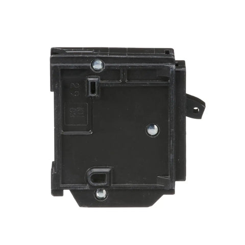Front view of Homeline 15 Amp 120 Volt Plug In Circuit Breaker 1 Pole UL Listed 10kA Interrupting Capacity Standard Type 10 Pack