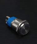 Stainless Steel Auto Reset Push Button Switch With White LED Ring Self Locking IP66 Waterproof Anti Rust Heavy Duty Industrial Control Starter Relay And Automotive Power Equipment, 16mm
