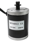 24V 100W Brushed DC Scooter Motor With 9 Tooth Sprocket Kit For Electric Scooters Delivers 2700 RPM And 0.35 Nm Torque Instant Rotation Recovery Snappy Power Smooth Ride Easy Plug And Play Install, black metal motor