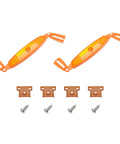 Orange Bike Wheel Spoke Reflectors 1 Pair Universal Safety Warning Light with screws and clips, durable plastic for all bikes