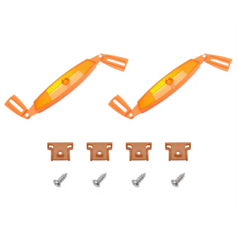 Orange Bike Wheel Spoke Reflectors 1 Pair Universal Safety Warning Light with screws and clips, durable plastic for all bikes