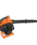 Orange and black Beefy Gas Powered Leaf Blower 3 In 1 Vacuum Mulcher Kit, 26cc 2 Cycle Handheld Engine, side view