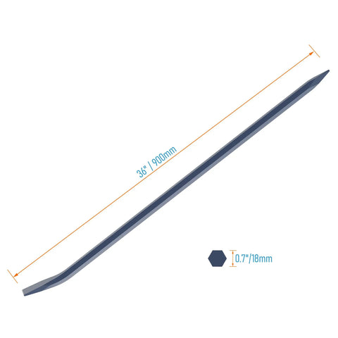 Hexagonal Connecting Bar Sleever Line Up Bar 36 Inch Steel Crowbar For Prying And Aligning With Chisel End Mn Steel Heavy Duty Pry Tool