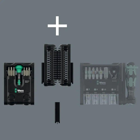 Modular Micro 21-Piece Tool-Check Bit Set With Bit-Holding Screwdriver displayed with hex drive and quick-change bits.