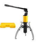 Heavy Duty Hydraulic Gear Puller And Wheel Bearing Splitter Bidirectional 20 Ton Manual Pulling Tool with yellow pump and case.