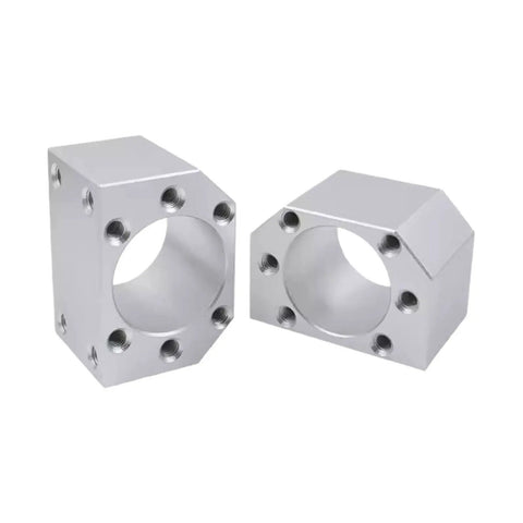 Heavy Duty SFU2010 Ball Screw With Spindle Motor Kit Fits 1500Mm Cnc Engraving Machines silver aluminum parts with threaded holes for assembly.
