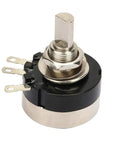 5K Carbon Film Potentiometer Rotary Wire Potentiometer With High Precision And Low Temperature Drift, side view showing connectors