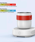 Desk Side Electric Cup Warmer And Cooler Fast Freeze Tech With Auto Shut Off waterproof build for coffee mugs with LED display.