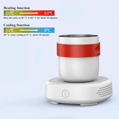 Desk Side Electric Cup Warmer And Cooler Fast Freeze Tech With Auto Shut Off waterproof build for coffee mugs with LED display.