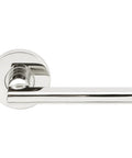 Sunrise Lever Round Rosette Tubular Latch Passage Set In Polished Stainless Steel TL4 2-3/4 Inch Backset