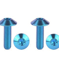 Titanium M5 20mm Button Torx Bolt T25 Drive Blue 4 Pack For Bike And Motorcycle TC4 Titanium Alloy Corrosion Resistant