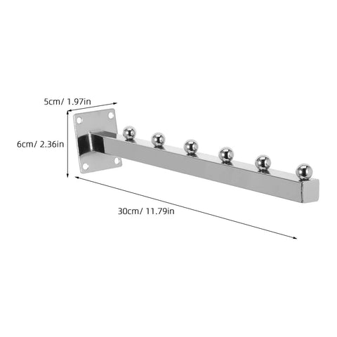 Waterfall Hooks For Slatwall Wall Mounted Clothes Hanger Rack With 6 Ball Bearings Easy Install 11.81 Inches metal display