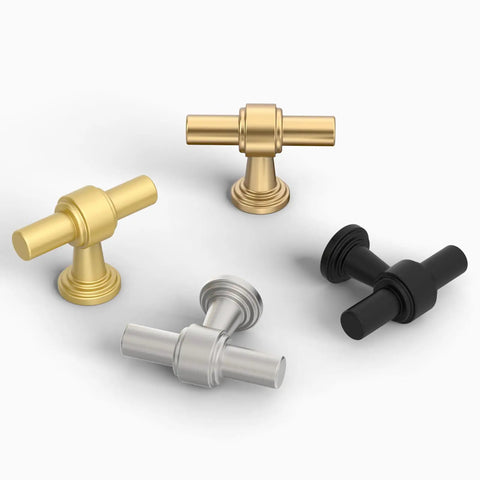 10 Pack Champagne Bronze Cabinet Knobs, 1.46 Inch 37mm Single Hole Rectangle Drawer Pulls For Bathroom Cabinets, Dresser Knobs And Handles, Solid Zinc Alloy, Easy Install, Durable Hardware ZH0069; assorted finishes