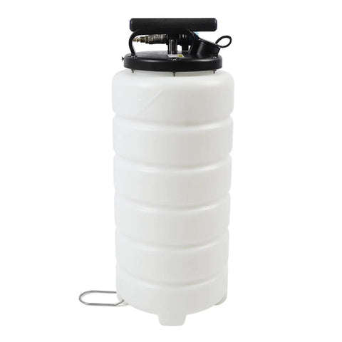 Must-Have 15L Oil Extractor Pump For Quick Auto Fluid Changes! White tank with handle and valve for easy fluid transfer.