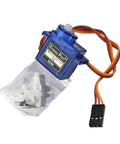 Four Pack 9g Micro Servo Motors For Arduino Projects with metal gears and cables for RC cars and drones
