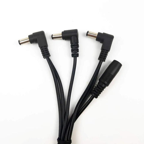 1 To 3 Way Daisy Chain Cable For Guitar Effects Pedals, 9V DC Power Splitter Cable With 3 Plug Outputs shown in close-up