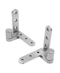 Heavy Duty Pivot Door Hinges Four Pack Premium Stainless Steel Mounting Kit For Modern Interior Doors, close-up view of stainless steel hinge.