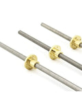 One Piece 304 Stainless Steel T12 Lead Screw 500mm With Brass Nut Trapezoidal Spindle Pitch 3mm Lead 3mm visible