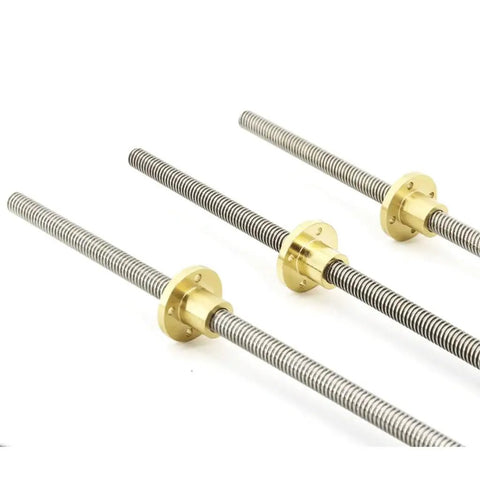 One Piece 304 Stainless Steel T12 Lead Screw 500mm With Brass Nut Trapezoidal Spindle Pitch 3mm Lead 3mm visible