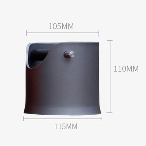 Zero Stress Espresso Knock Box With Shock Absorbent Deep Bowl For Quick Coffee Grounds Cleanup And Solid Tamping Station Setup, 110mm high.