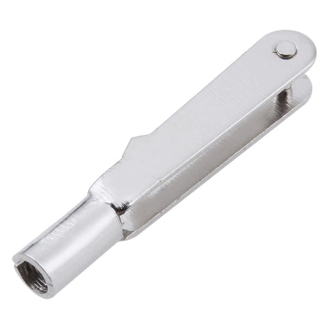 Beefy Steel Quick Link Clevis Replacement Parts For RC Airplane 10 Pack M3 Size shown in profile view with silver metallic finish.