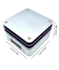Dope Little 65W Hot Plate Preheater For SMD Rework And Desoldering, compact aluminum soldering station with dimensions visible
