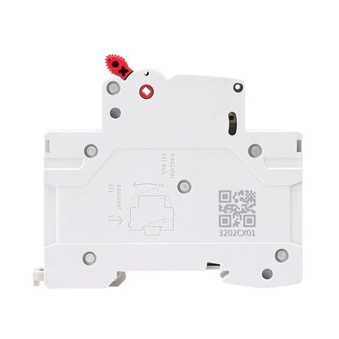 Back view of Double Pole DIN Rail MCB 6kA Miniature Circuit Breaker 40A 63A AC Type With CB 230/400V DIN Rail Mount features