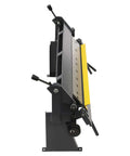 Side view of Beefy 24 Inch Pan And Box Brake Hand Bender with removable fingers for precise bending, 0-135 degrees, industrial-grade steel.