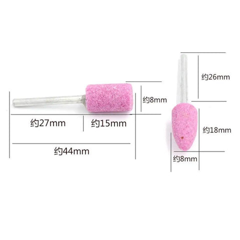 Heavy Duty Abrasive Mounted Stone Points Rotary Tool Bits For Electric Grinding And Polishing Chrome Corundum Cylinder Head Kits 8mm to 27mm pink stones.
