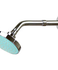 Shower Arm Extension 4 Inch Chrome Finish Stainless Steel Built Tough No Fuss Easy Install Shower Head Extender attached to wall