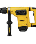 Heavy Duty Rotary Hammer Drill Combo Kit With Sds Max Chuck Active Vibration Control For Badass Concrete Drilling side view of yellow drill with handle