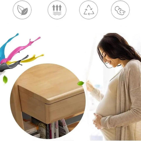 Huge 30 Inch Solid Wood Lazy Susan Turntable For Dining Tables, eco-friendly corner detail, symbols, and pregnant woman