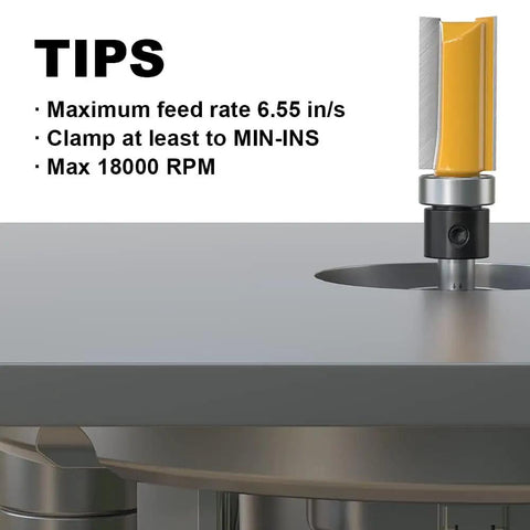 4 Pc Pattern Flush Trim Router Bit Set With 1/4 Inch Shank And Heavy Duty Carbide Woodworking Bits featuring smooth edge trimming tips.
