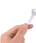 Toyota Forklift Keys 10 Pack 57591-23330-71 575912333071 A62597 Boss Grade Replacement Keys for Toyota Forklifts, OEM-Grade, Precision Cut, Heat Resistant, Corrosion Resistant, Bend Resistant, Durable. single silver key held by hand