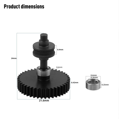Upgraded K2 Plus Gear Set With DLC Nano Coated Hardened Steel For K2 Plus Combo 3D Printer Wear Resistant Anti Rust Filament Feeding System Built For Smooth Rock Solid Durable Performance And Stable Extrusion dimensions 21.6mm x 24mm