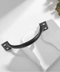 4 Inch Black Iron Cabinet Pulls Pack Of 2 With Ergonomic Grip, Vintage Rustic Style Solid Iron Handles In Matte Black Finish, side view