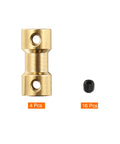 Brass Shaft Couplers 4Pcs 2.3mm To 3mm Motor Shaft Connectors With Screws For RC Cars And Planes Durable Easy Fit Hexagon Wheel