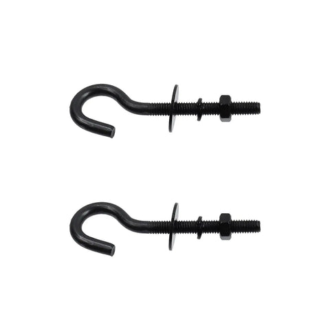 Heavy Duty Eyebolts Anchoring Kit With 10 M6 Round Hook Eyelets Long Shank Stainless Steel Fasteners With Washers And Nuts For Outdoor Chairs And Indoor Projects Built To Last And Rust Resistant Wealrit, shown with two eyebolts side view.